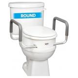 CAREX 3.5 INCH RAISED TOILET SEAT WITH ARMS, ROUND