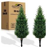 3FT ARTIFICIAL CEDAR TOPIARY TREES (2-PACK) - UV R