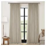 TAUPE BLACKOUT LINEN CURTAINS 102 INCHES LONG FOR