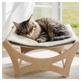 CAT HAMMOCK BED, WOODEN ELEVATED CAT BEDS WITH NAT