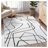 YIHOUSE 5X7 WASHABLE LIVING ROOM RUG - MODERN ABST