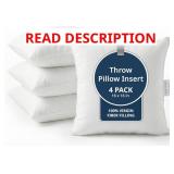 LANE LINEN 16X16 THROW PILLOW INSERT - SET OF 3 WH