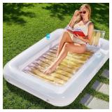 SLOOSH INFLATABLE TANNING POOL LOUNGER FLOAT, 70"