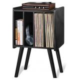 2BHOME WOODEN LP RECORD PLAYER STAND WITH 4 CABINE
