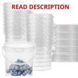 30PCS 34 OZ PLASTIC ICE CREAM CONTAINERS, CLEAR BU