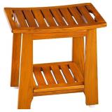 18" STANDARD TEAK SHOWER BENCH WITH SHELF & HANDLE