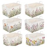 CHENGU 6 PACK SPRING FLORAL STORAGE BINS COLLAPSIB
