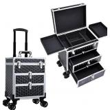 FRENESSA PROFESSIONAL ROLLING MAKEUP CASE ALUMINUM