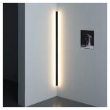 SIET CORNER WALL LAMP BLACK SCONCE, ACRYLIC SHADE