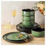 LERATIO CERAMIC DINNERWARE SETS FOR 4,PORCELAIN PL