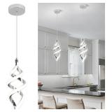 MODERN LED PENDANT LIGHT FIXTURE, 15W CHROME SPIRA