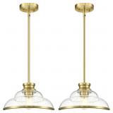 KUDOS 2 PACK GOLD PENDANT LIGHTS KITCHEN ISLAND, 1