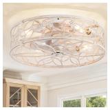 $120 LEDIARY 20 INCH CAGED CEILING FANS WITH LIGHT