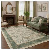 GARVEEHOME 5X7 AREA RUG SAGE GREEN WASHABLE RUGS F