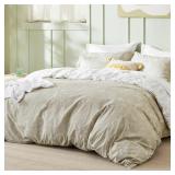 BEDSURE QUEEN COMFORTER SET - LINEN BED SET, 3 PIE