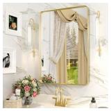 $59 Apmir 20x28in Aluminium Vanity Mirror, Gold