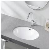 17.5 IN. OVAL VITREOUS CHINA BATHROOM SINK IN WHIT