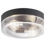 LAKELYNN 2-LIGHT TEXTURED BLACK OUTDOOR MOUNT