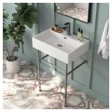 $163 24 IN. CERAMIC WHITE RECTANGULAR BATHROOM CON