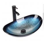 BLUE TEMPERED GLASS BASIN