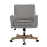 $369 GREY WASH WOOD BISCUIT FABRIC SEAT TASK CHAIR