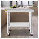 STAINLESS STEEL ROLLING TABLE 35.4 X 23.6 IN. KITC