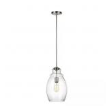 MARINO 1-LIGHT SATIN NICKEL HANGING PENDANT WITH C