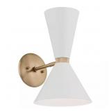 $215 PHIX 13.5 IN. 2-LIGHT CHAMPAGNE BRONZE WITH W