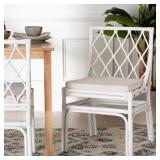 $126 CARWYN WHITE RATTAN DINING CHAIR