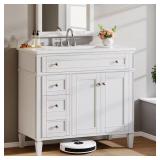 $430 BYBLIGHT 36 IN. SINGLE SINK FREESTANDING WHIT