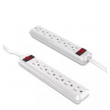 1 LOT OF (4) 6-OUTLET POWER STRIP WITH 4 FT. CORD