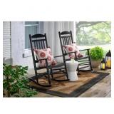 PATIO BLACK WOOD OUTDOOR ROCKING CHAIR