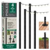 $218 FOUR 10FT. OUTDOOR STRING LIGHT POLES WITH 10