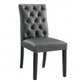 $114 DUCHESS BUTTON TUFTED FAUX LEATHER DINING CHA