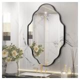 24 IN. W X 36 IN. H SCALLOPED BLACK ALUMINUM ALLOY