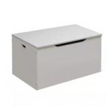 WHITE WOODGRAIN FLAT BENCH TOP TOY AND STORAGE BOX
