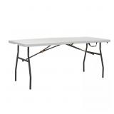 HDX 6 FT ALMOND/BRONZE PLASTIC 71. 85IN 4 LEGS DIN