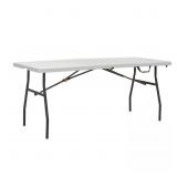 HDX 6 FT ALMOND/BRONZE PLASTIC 71. 85IN 4 LEGS DIN
