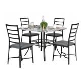 $420 STU DINING ROOM FAUX-MARBLE GREY/BLACK/LIT GR