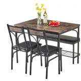 $172 VECELO 4-PIECE BROWN DINING ROOM TWO CHAIR, O