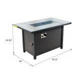 $279 OVIOS HOME 42IN STEEL GAS FIRE PIT