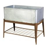 $129 VINTAGE STEEL STAND UP GARDEN PLANTER WITH ST