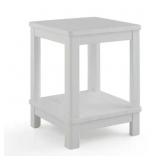 DELUXE 20 IN. RESIN WHITE SQUARE PATIO SIDE TABLE