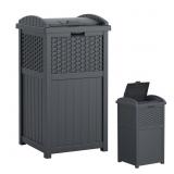 SUNCAST 33 GALLON WICKER-STYLE HIDEAWAY TRASH CAN