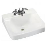 19.5IN ARAGON WALL-MOUNTED BATHROOM SINK IN WHITE