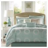 $148 MASON 7-PIECE SEAFOAM/SAGE MEDALLION POLYESTE