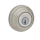 SATIN NICKEL SINGLE CYLINDER DEADBOLT FEATURING SM