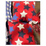 1 LOT (2) RED WHITE AND BLUE STAR THROW PILLOWS