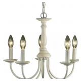 5-LIGHT WHITE INTERIOR CHANDELIER
