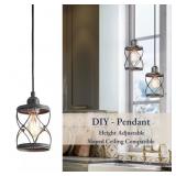 MODERN FARMHOUSE GRAY MINI PENDANT LIGHT WITH DARK